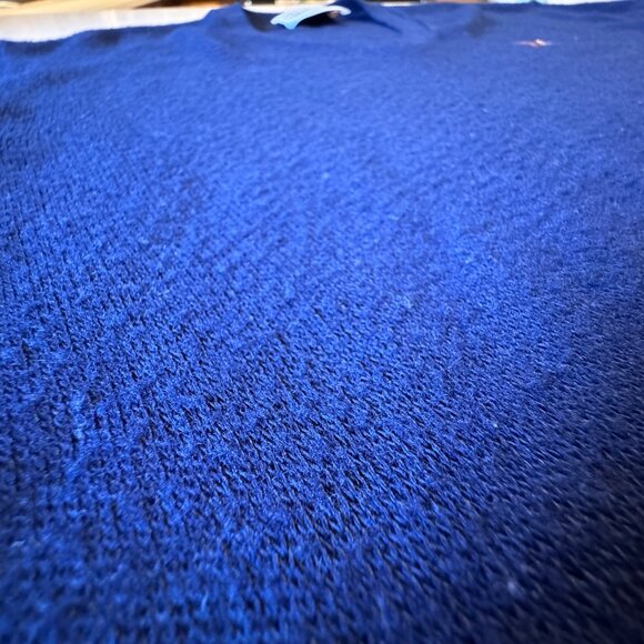 VTG Heritage Vneck Sweater Mens Large Navy Duck Logo Academia Grandpacore - Picture 4 of 8